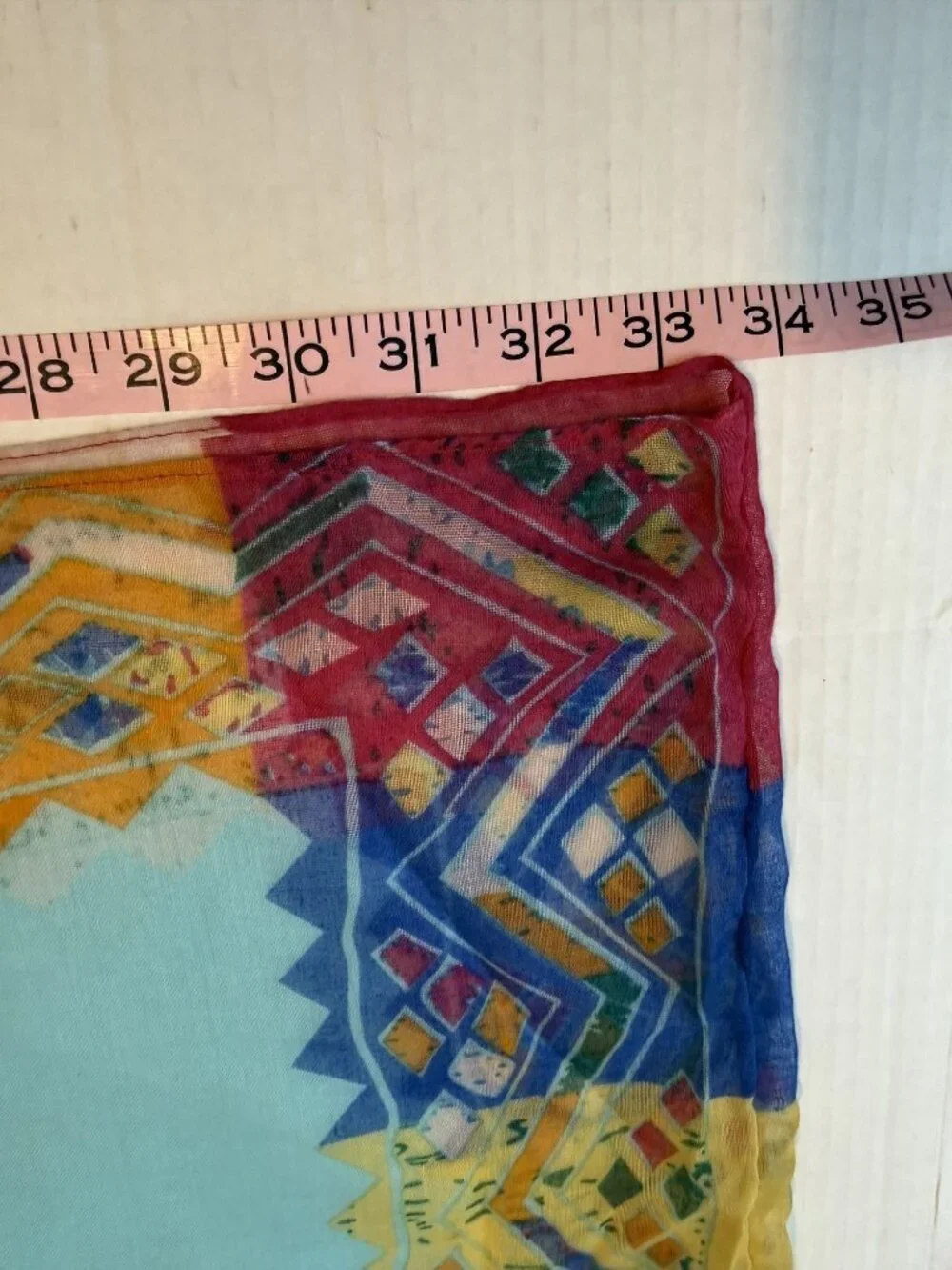 Mobus Continuous Loop Infinity Scarf Multicolor Geometric Medallion Lightweight